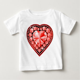 T-shirt Pour Bébé Ruby Gemstone Heart