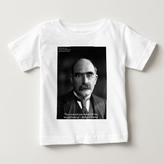 T-shirt Pour Bébé Rudyard Kipling "Puppy Love" Citation Cadeaux Tee  (Devant)