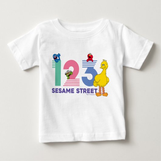 T-shirt Pour Bébé Rue Sésame 123 (Devant)