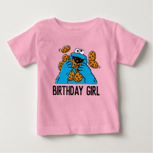 T-shirt Pour Bébé Rue Sésame   1er anniversaire de Cookie Monster