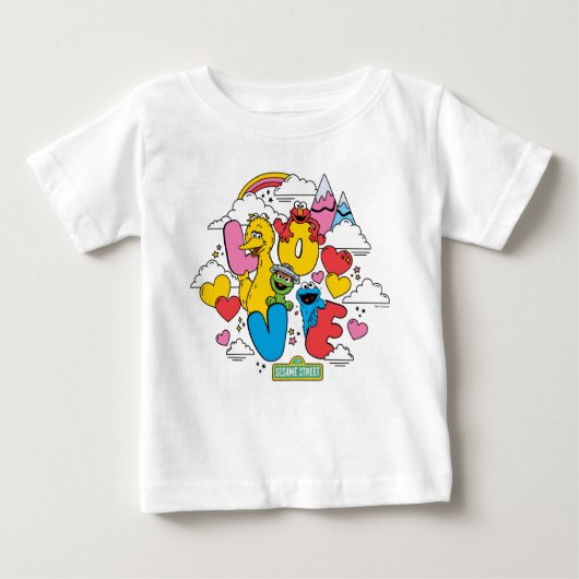 T-shirt Pour Bébé Rue Sésame | Amour (Devant)