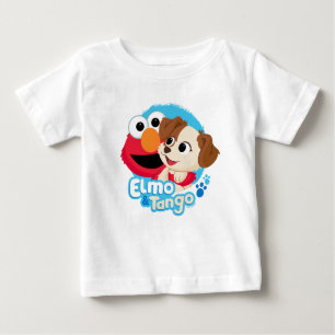 T-shirt Pour Bébé Rue Sésame   Badge Elmo & Tango