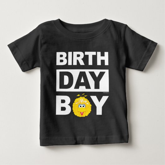 T-shirt Pour Bébé Rue Sésame | Big Bird - Birthday Boy (Devant)