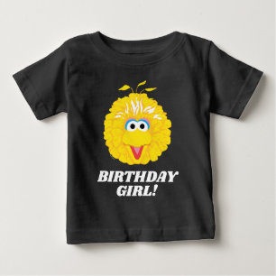 T-shirt Pour Bébé Rue Sésame   Big Bird Birthday Girl