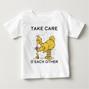 T-shirt Pour Bébé Rue Sésame Big Bird Prenez soin de vous