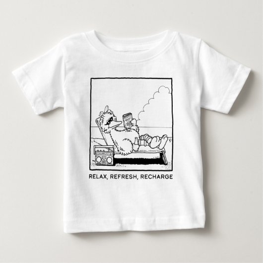 T-shirt Pour Bébé Rue Sésame | Big Bird Relax Refresh Recharge (Devant)
