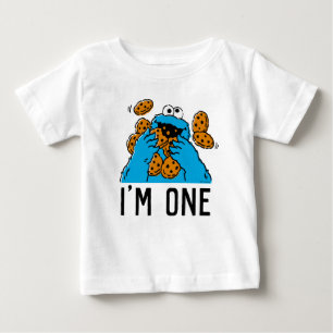 T-shirt Pour Bébé Rue Sesame   Cookie Monster 1er Anniversaire Bébé 