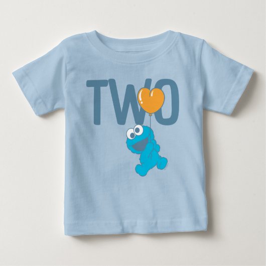 T-shirt Pour Bébé Rue Sésame | Cookie Monster 2e anniversaire (Devant)