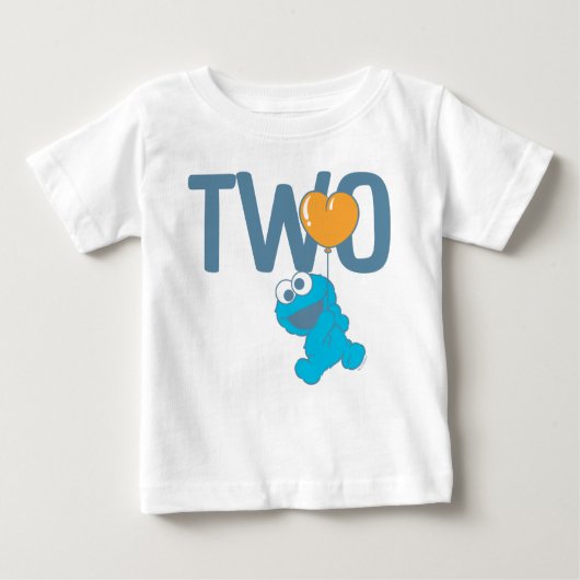 T-shirt Pour Bébé Rue Sésame | Cookie Monster 2e anniversaire (Devant)