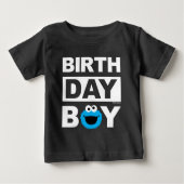 T-shirt Pour Bébé Rue Sésame | Cookie Monster - Birthday Boy (Devant)