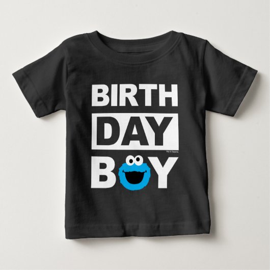 T-shirt Pour Bébé Rue Sésame | Cookie Monster - Birthday Boy (Devant)