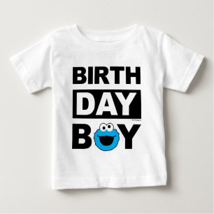 T-shirt Pour Bébé Rue Sésame Cookie Monster - Birthday Boy