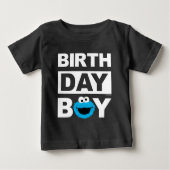 T-shirt Pour Bébé Rue Sésame | Cookie Monster - Birthday Boy (Devant)