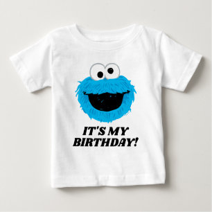 T-shirt Pour Bébé Rue Sésame Cookie Monster - C'est mon anniversai