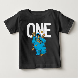 T-shirt Pour Bébé Rue Sésame Cookie Monster Je suis un anniversair