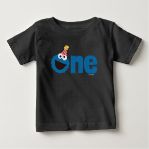 T-shirt Pour Bébé Rue Sésame Cookie Monster One First Birday