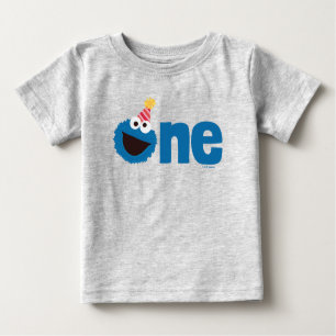 T-shirt Pour Bébé Rue Sésame Cookie Monster One First Birday