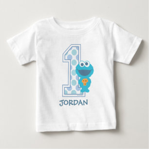 T-shirt Pour Bébé Rue Sésame   Cookie Monster Premier Anniversaire