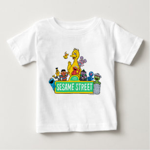 T-shirt Pour Bébé Rue Sésame   Couleur complète avec Pals