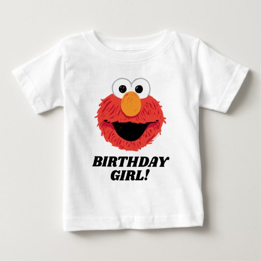 T-shirt Pour Bébé Rue Sésame | Elmo Birthday Girl (Devant)