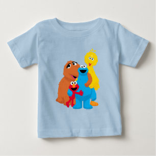 T-shirt Pour Bébé Rue Sésame   Groupe Hug