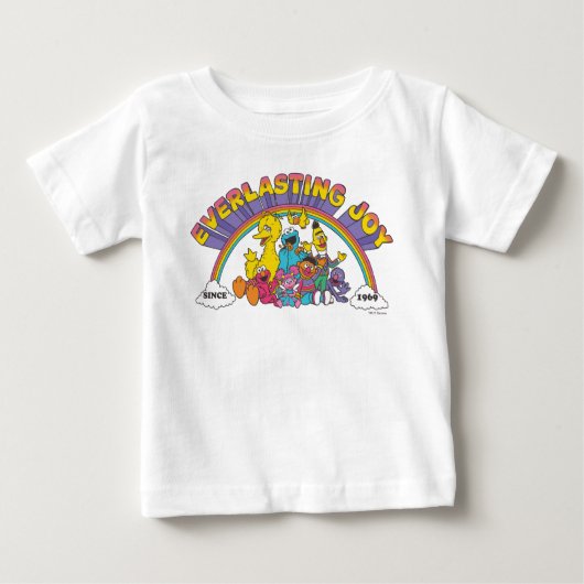 T-shirt Pour Bébé Rue Sésame | Joie durable depuis 1969 (Devant)