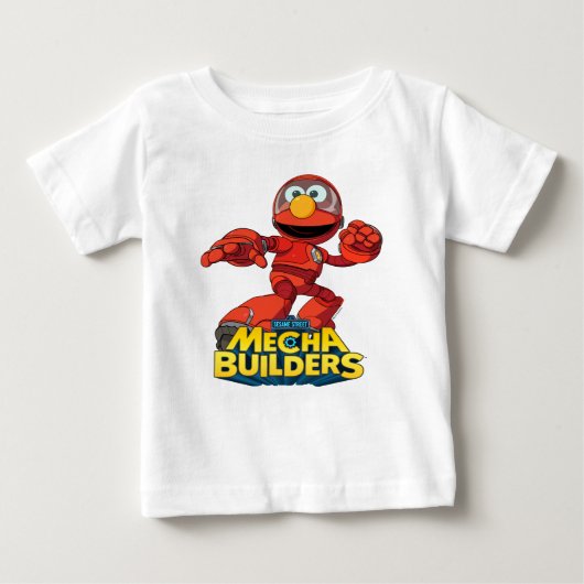 T-shirt Pour Bébé Rue Sésame | Méca Builders Elmo En Action (Devant)
