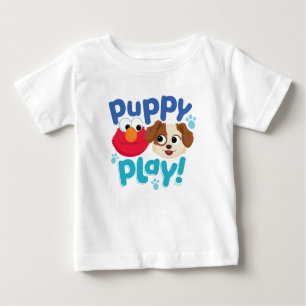 T-shirt Pour Bébé Rue Sésame Puppy Play Elmo & Tango