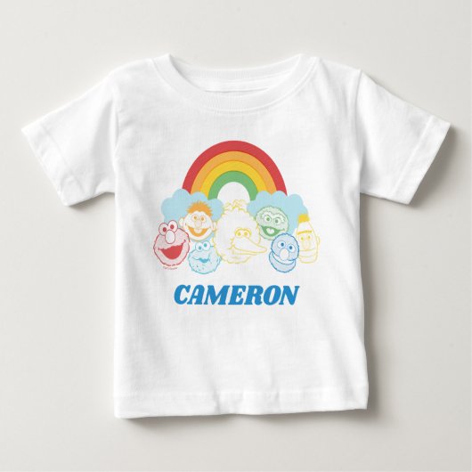 T-shirt Pour Bébé Rue Sésame | Rainbow Graphic | Ajouter Votre Nom (Devant)