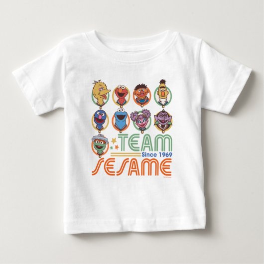 T-shirt Pour Bébé Rue Sésame | Team Sesame depuis 1969 (Devant)
