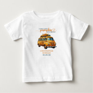 T-shirt Pour Bébé Rustique Orange Truck Petit Baby shower Citrouille