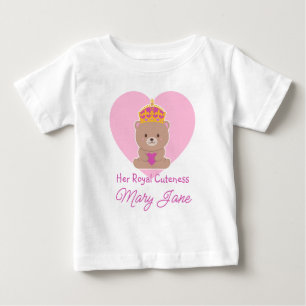 T-shirt Pour Bébé Sa Royale Tendresse Rose Personnalisé Drôle et M