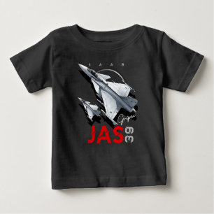 T-shirt Pour Bébé Saab JAS39 Gripen Swedish Fighterjet Aircraft