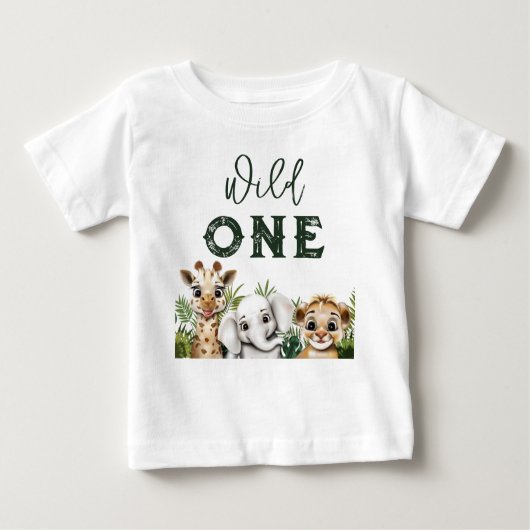 T-shirt Pour Bébé Safari animal sauvage (Devant)