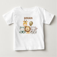 Safari Garçon Animaux Balloon Birthday Shirt