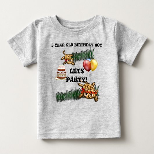 T-shirt Pour Bébé Safari Ultra mignonne Leopard Invitations d'annive (Devant)