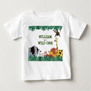 T-shirt Pour Bébé Safari Wild One Jungle Personnalisé