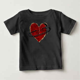 T-shirt Pour Bébé Safety Pin Heart Punk Rock Emo Goth Classic