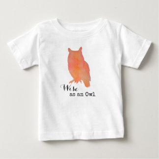 T-shirt Pour Bébé Sage comme un Hibou Typographique Aquarelle