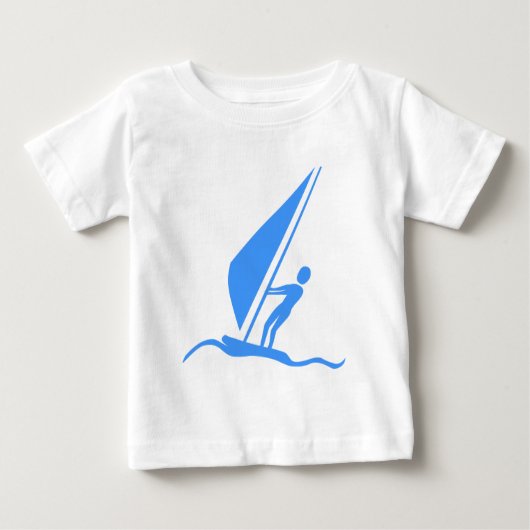 T-shirt Pour Bébé Sailboarding - Bleu Bébé (Devant)