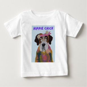 T-shirt Pour Bébé Saint-Bernard Hippie Fille
