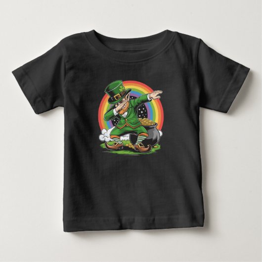 T-shirt Pour Bébé Saint-Patrick Farfouillant Leprechaun Danse Dab (Devant)