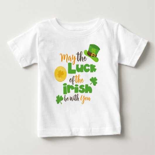 T-shirt Pour Bébé Saint Patrick's Day, Chance Des Irlandais, Clovers (Devant)