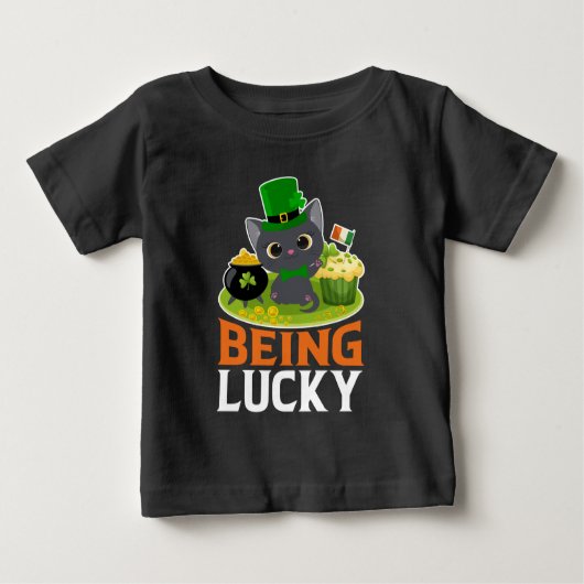 T-shirt Pour Bébé Saint Patrick's Day Être chanceux (Devant)