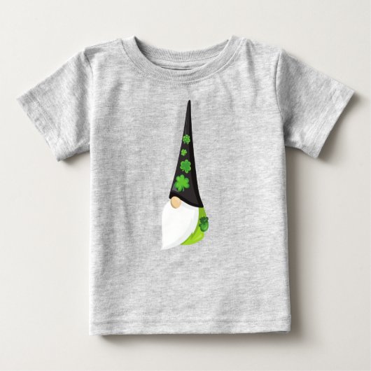 T-shirt Pour Bébé Saint Patrick's Day Gnome, mignonne Gnome, Clovers (Devant)