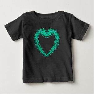T-shirt Pour Bébé Saint-Patties, abstraite trèfle Coeurs irlandais