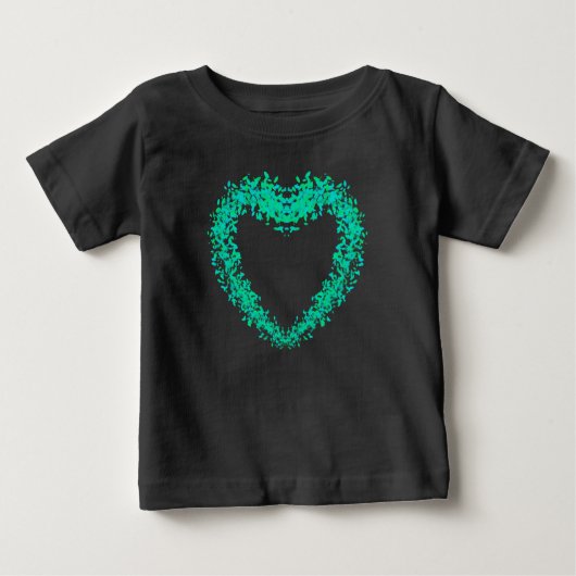 T-shirt Pour Bébé Saint-Patties, abstraite trèfle Coeurs irlandais (Devant)