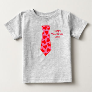 T-shirt Pour Bébé Saint Valentin Coeurs Necktie