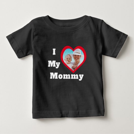 T-shirt Pour Bébé Saint Valentin Mères Texte photo J'aime ma maman (Devant)