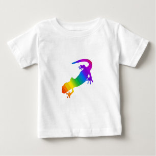 T-shirt Pour Bébé Salamandre rayée arc-en-ciel